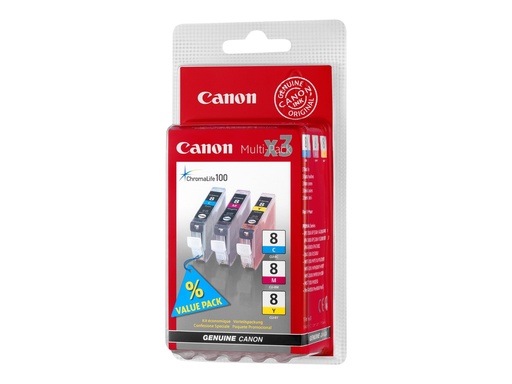 [0621B026] Canon CLI-8 3 Color Multipack - Gelb, Cyan, Magenta