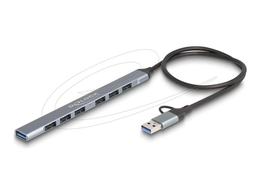 [64273] Delock Hub - schlank, mit USB Typ-C oder USB Typ-A, 1 x USB 5 Gbps