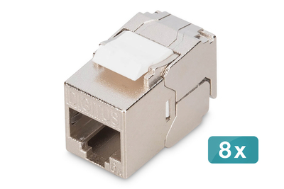 [DN-93615-S-8] DIGITUS CAT 6A  Kompakt-Keystone Modul, geschirmt, werkzeugfreier Montageanschluss. 8 Stk.