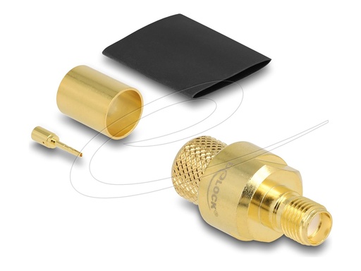 [91782] Delock SMA Buchse zum Crimpen LMR400mit passendem Schrumpfschlauch