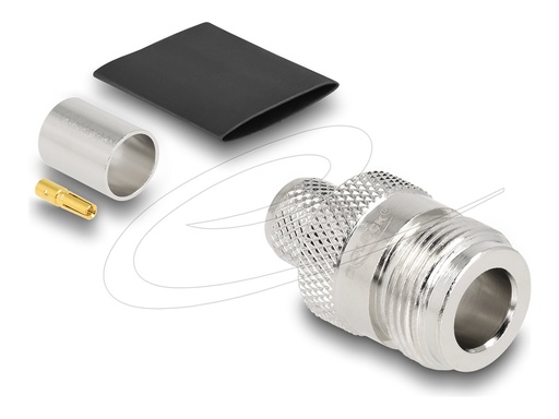 [91769] Delock N Buchse zum Crimpen LMR 400mit passendem Schrumpfschlauch