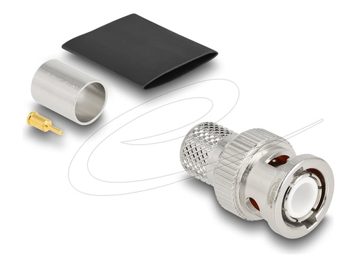 [91770] Delock BNC Stecker zum Crimpen LMR 400mit passendem Schrumpfschlauch