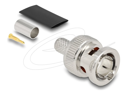 [91771] Delock BNC Stecker zum Crimpen RG59mit passendem Schrumpfschlauch