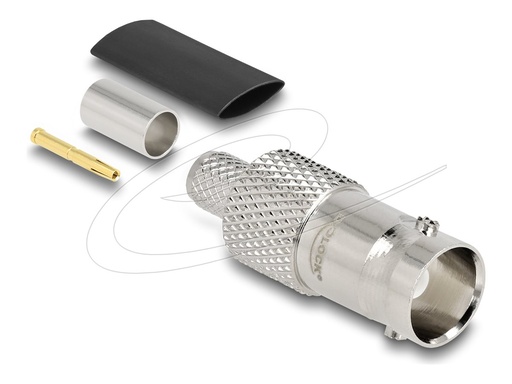 [91774] Delock BNC Buchse zum Crimpen RG-59mit passendem Schrumpfschlauch