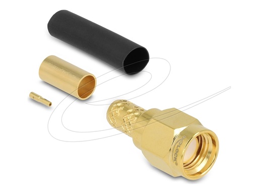 [91791] Delock RP-SMA Buchse zum Crimpen LMR200mit passendem Schrumpfschlauch