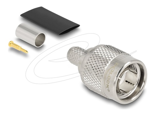 [91776] Delock TNC Stecker zum Crimpen RG-59mit passendem Schrumpfschlauch