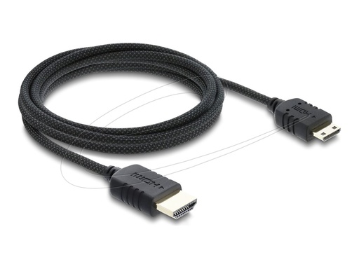 [81688] Delock Ultra High Speed - HDMI-Kabel - HDMI männlich zu 19 pin mini HDMI Type C männlich - 2 m - dreifach abgeschirmtes Koaxialkabel - Schwarz - 8K60Hz (7680 x 4320)