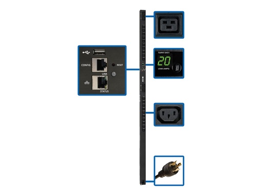 [PDUMV20HVNETLX] Eaton 3.7kW Single-Phase Switched PDU - LX Interface, 208/230V Outlets (20 C13 & 4 C19)