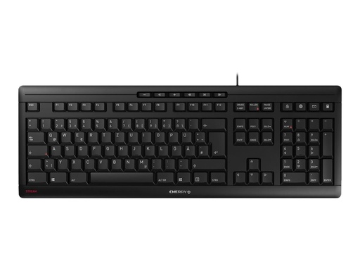 [JK-8550ES-2] Cherry Stream Wireless - Volle Größe (100%) - RF kabellos + USB - QWERTY - Schwarz