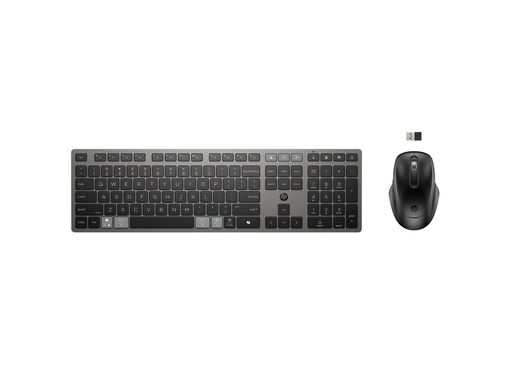 [9T5B0UT#AKE] HP 725 - Tastatur-und-Maus-Set - Multi-Gerät, wiederaufladbar, ultra-flaches Profil, OS-Auto-Erkennung, Mehrflächen-Verfolgung, Scherentyp, 22 programmierbare Tasten