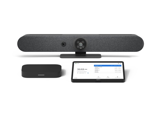 [TAPRMGGGLCTL2] Logitech Room Solutions for Google Meet Small - Kit für Videokonferenzen (Logitech Tap mit Cat5e Kit, Logitech Rally Bar Mini, Google Meet Compute)