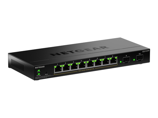 [GS310TP-200EUS] Netgear GS310TPv2 - Switch - 2+/L3 Lite - Smart - 8 x 10/100/1000 (PoE+)