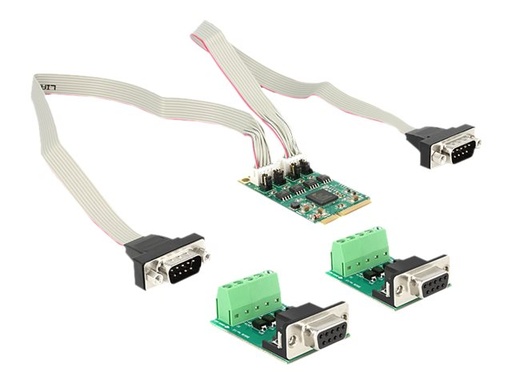 [95245] Delock MiniPCIe I/O PCIe full size 2 x Serial RS-422 / 485 with 600 W Surge