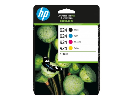 [6C3Z1NE#LS1] HP 924 - 4er-Pack - Schwarz, Gelb, Cyan, Magenta