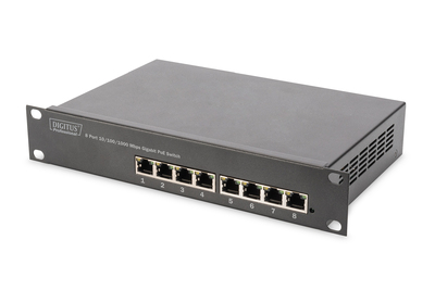 [DN-95317-1] DIGITUS Gigabit Ethernet PoE Switch, 8-Port PoE+, 10", bis zu 80 W PoE Budget