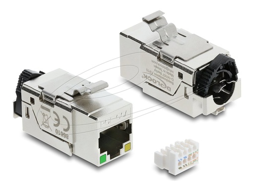 [86610] Delock Keystone Jack - with PoE LED - CAT 6a