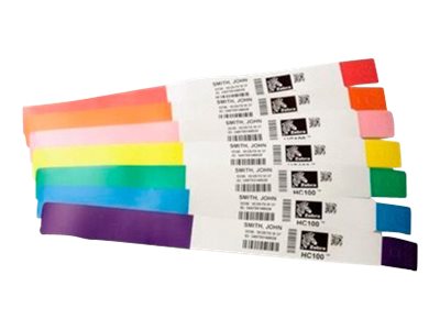 [10006995K] Zebra Z-Band Direct - Polypropylen (PP) - permanenter Acrylklebstoff - perforiert - 6 mil - weiß, Fühlmarke schwarz - 25.4 x 279.4 mm 1200 Stck. (6 Rolle(n)