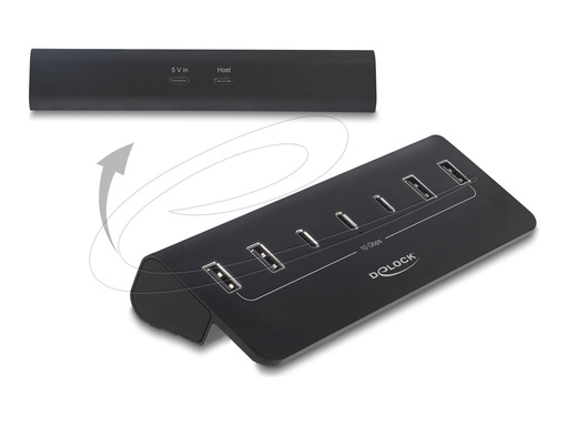 [64283] Delock Hub - 10 Gbps - 3 x USB-C 3.2 Gen 2 + 4 x USB-A 3.2 Gen 2