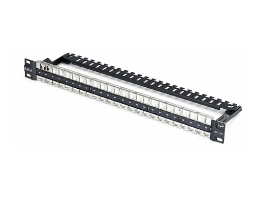 [C6PANELSTP481UCM] StarTech.com Startech - Leeres Keystone-Patchpanel - with cable management bar, for RJ45 - geeignet für Wandmontage, Rack montierbar - CAT 6a/8 - STP/UTP - Schwarz - 1U - 48.3 cm (19")