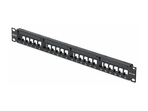 [C6PANELUTP241U] StarTech.com Startech - Leeres Keystone-Patchpanel - for RJ45 - geeignet für Wandmontage, Rack montierbar - CAT 5e/6 - UTP - Schwarz - 1U - 48.3 cm (19")