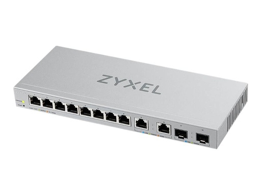 [XGS1210-12-ZZ0101F] ZyXEL XGS1210-12 - Switch - managed - 8 x 10/100/1000 + 2 x 100/1000/2.5G + 2 x 1 Gigabit/10 Gigabit SFP+ (Uplink)