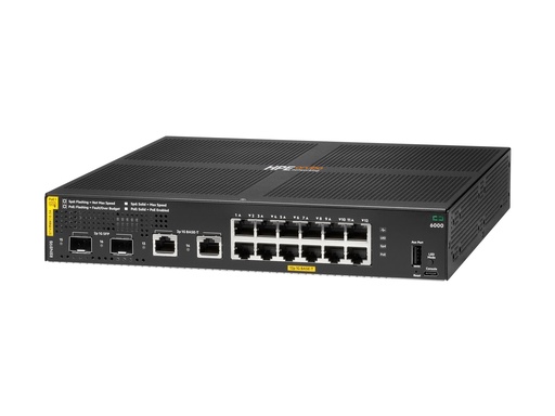 [R8N89B] HPE Aruba Networking CX 6000 12p 10M/100M/1G Class4 PoE 2p SFP 1G 139W Switch - Switch - managed - 12 x 10/100/1000 (PoE+)