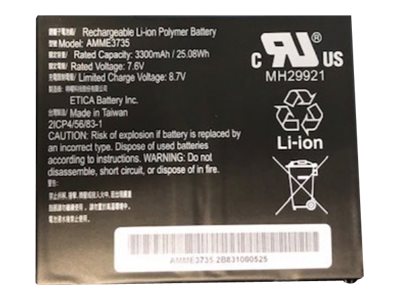 [BTRY-ET5X-8IN3-01] Zebra Tablet-Akku - Lithium-Polymer - 3300 mAh - 25.1 Wh - für Zebra ET51, ET51 Integrated Scanner Kit, ET56, ET56 Enterprise Tablet (8.4 Zoll)