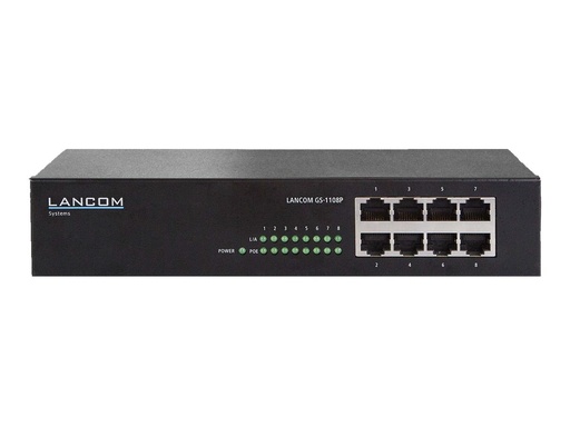 [61430] Lancom GS-1108P - Switch - unmanaged - 8 x 10/100/1000 (PoE+)