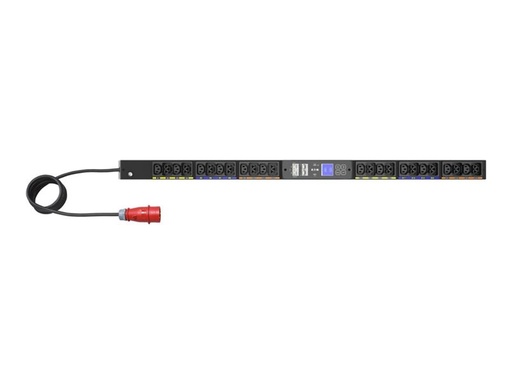 [EVMIF316A] Eaton G4 - Stromverteilungseinheit (Rack - einbaufähig) - 16 A, gemessener Eingang - Wechselstrom 240/415 V - 11 kW - 3 Phasen - Ethernet 10/100/1000, serial - Eingabe, Eingang IEC 60309 16A - Ausgangsanschlüsse: 24 (12 x IEC 60320 C13, 12 x IEC 60320 C39)
