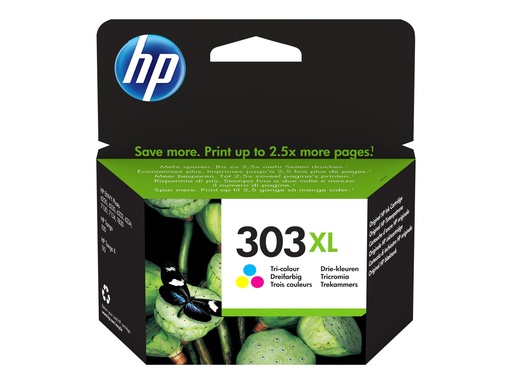 [T6N03AE#ABE] HP 303XL - 10 ml - Hohe Ergiebigkeit - Farbe (Cyan, Magenta, Gelb)