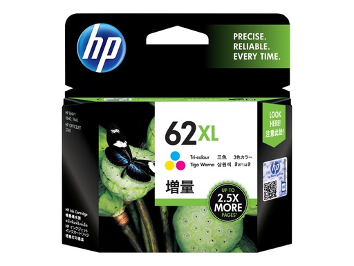 [C2P07AE] HP 62XL - 11.5 ml - Hohe Ergiebigkeit - Farbe (Cyan, Magenta, Gelb)