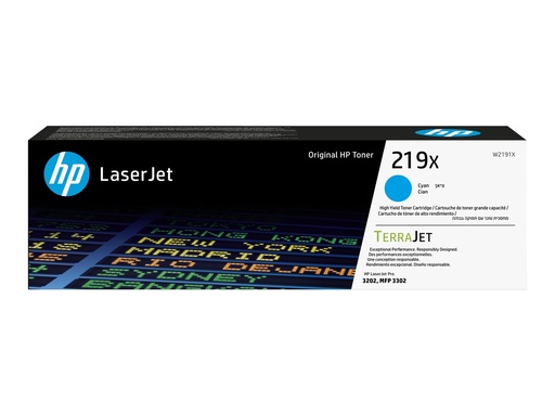 [W2191X] HP 219X - Hohe Ergiebigkeit - Cyan - original - LaserJet - Tonerpatrone (W2191X)