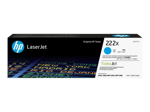 [W2221X] HP 222X - Hohe Ergiebigkeit - Cyan - original - LaserJet - Tonerpatrone (W2221X)