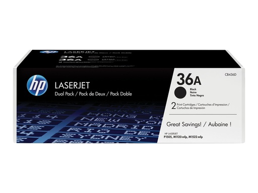 [CB436AD] HP 36A - 2er-Pack - Schwarz - original - LaserJet - Tonerpatrone (CB436AD)