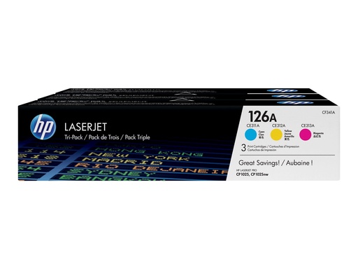 [CF341A] HP 126A - 3er-Pack - Gelb, Cyan, Magenta - original - LaserJet - Tonerpatrone (CF341A)