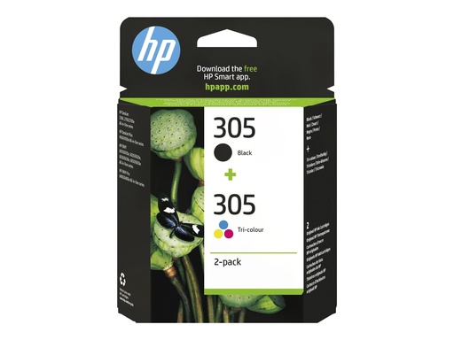 [6ZD17AE#301] HP 305 - 2er-Pack - Schwarz, Farbe (Cyan, Magenta, Gelb)