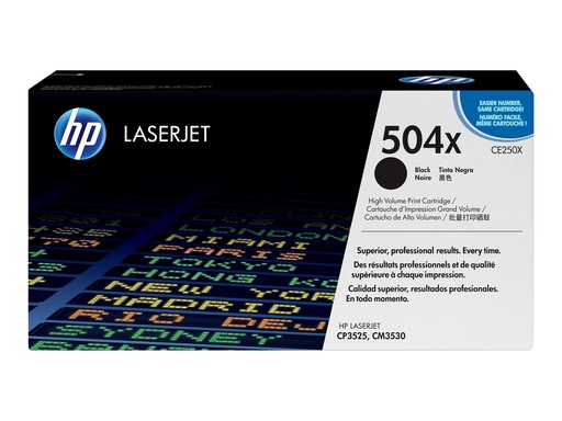 [CE250X] HP 504X - Hohe Ergiebigkeit - Schwarz - original - LaserJet - Tonerpatrone (CE250X)