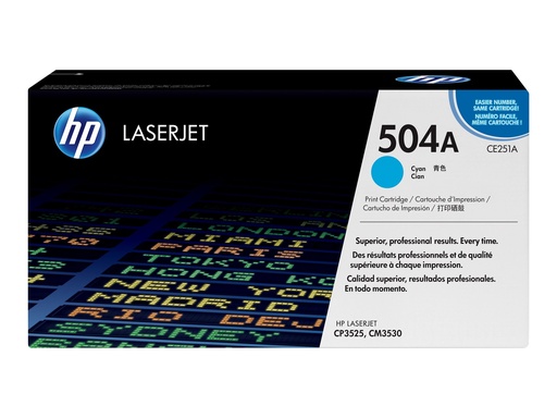 [CE251A] HP 504A - Cyan - original - LaserJet - Tonerpatrone (CE251A)
