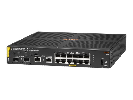 [JL679A] HPE Aruba 6100 12G Class4 PoE 2G/2SFP+ 139W Switch - Switch - managed - 12 x 10/100/1000 (PoE+)